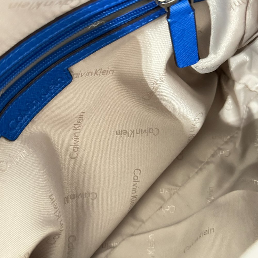 Calvin Klein Blue Dome Satchel Purse - Picture 8 of 10